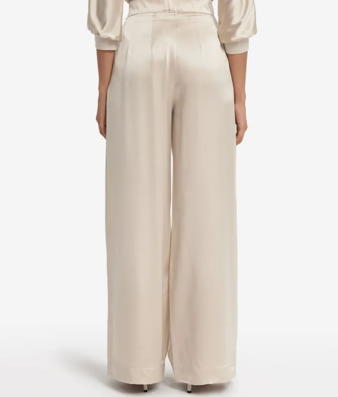 Pantalone palazzo in raso seta