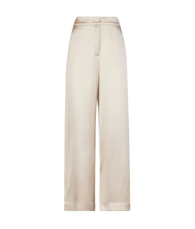 Pantalone palazzo in raso seta
