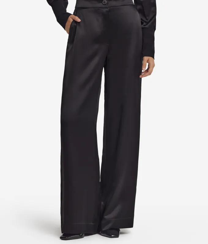 Pantalone palazzo in raso seta