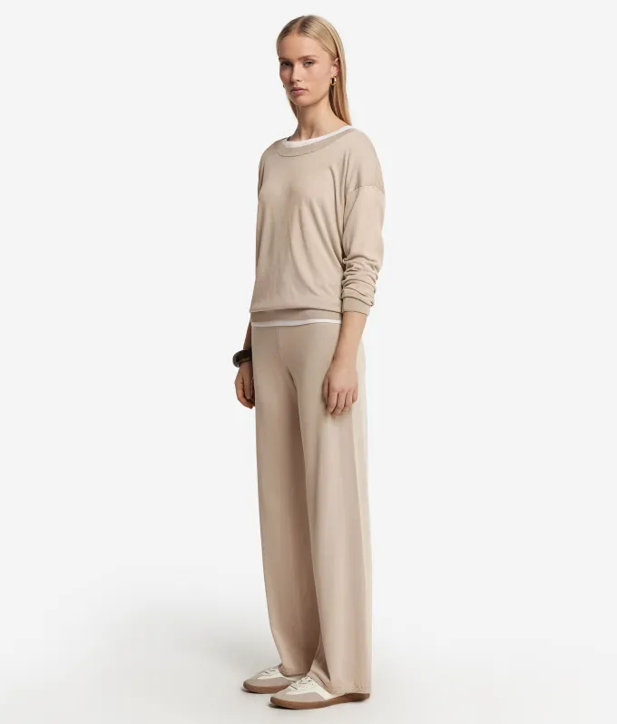 Pantalone palazzo in seta cotone