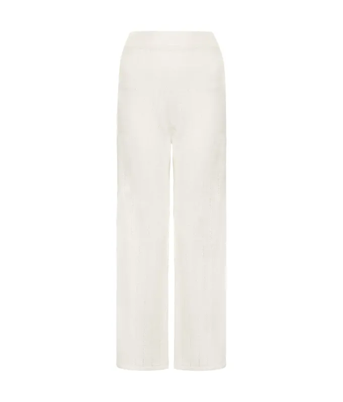 Pantalone punto gessato in lino cotone