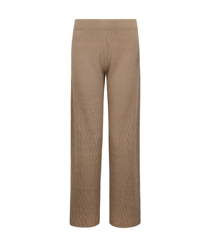 Pantalone punto onda in lino cotone