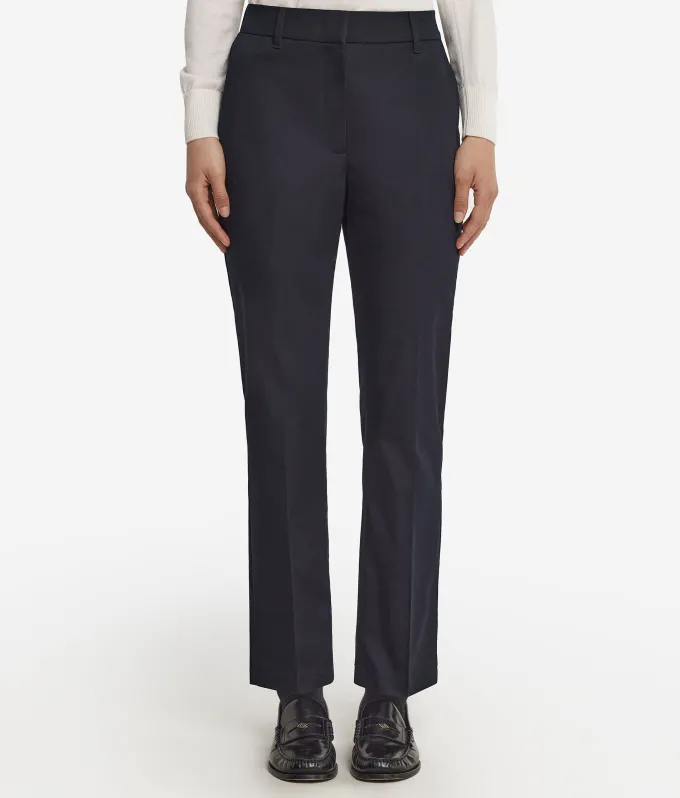 Pantalone sigaretta con zip in cotone