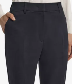 Pantalone sigaretta con zip in cotone