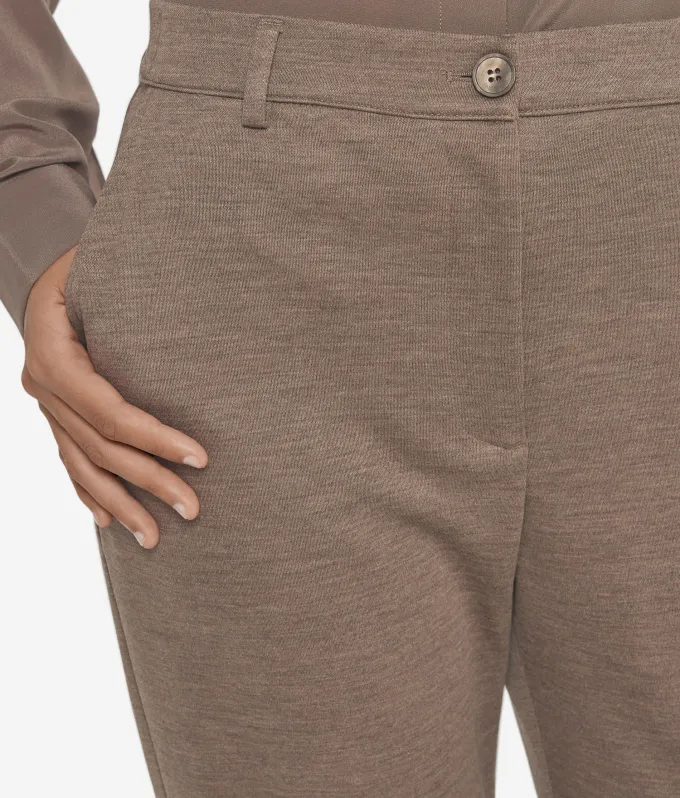 Pantalone sigaretta in jersey di lana