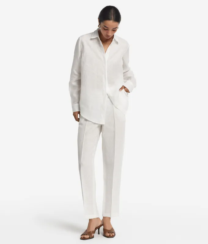 Pantalone sigaretta in lino