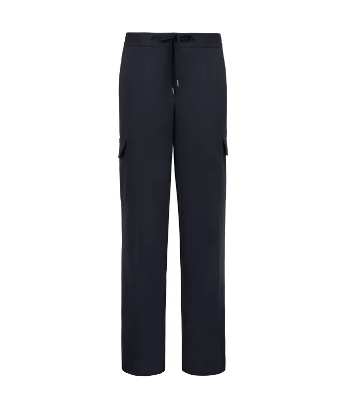 Pantalone tasconato in cotone e lino