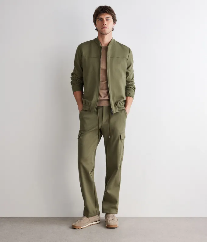 Pantalone tasconato in cotone e lino