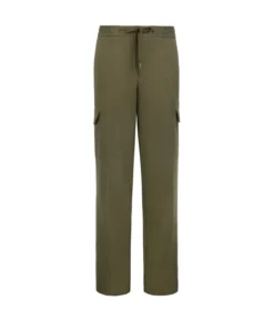 Pantalone tasconato in cotone e lino