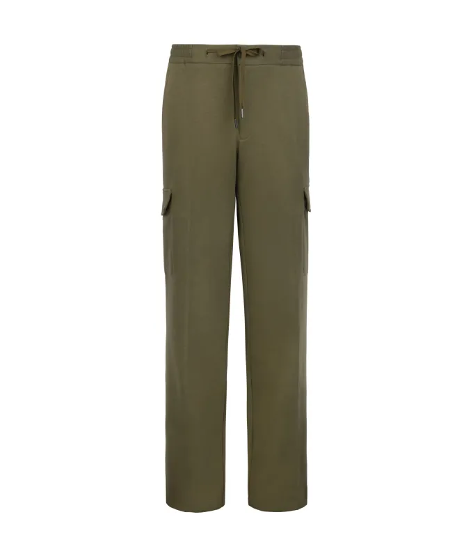 Pantalone tasconato in cotone e lino