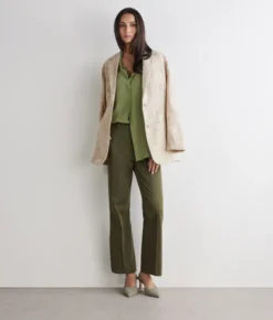 Pantalone trombetta in tessuto di cotone