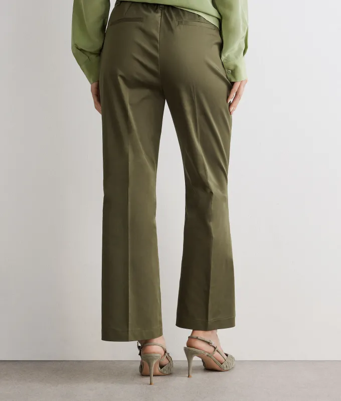 Pantalone trombetta in tessuto di cotone