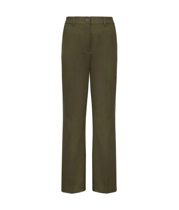 Pantalone trombetta in tessuto di cotone