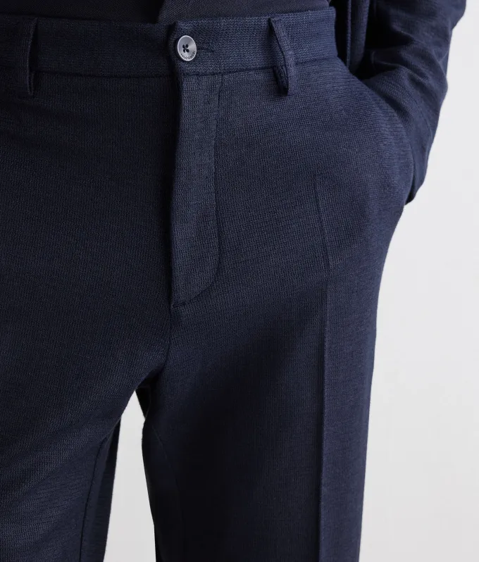 Pantalone waffle in lino cotone