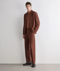 Pantalone waffle in lino cotone