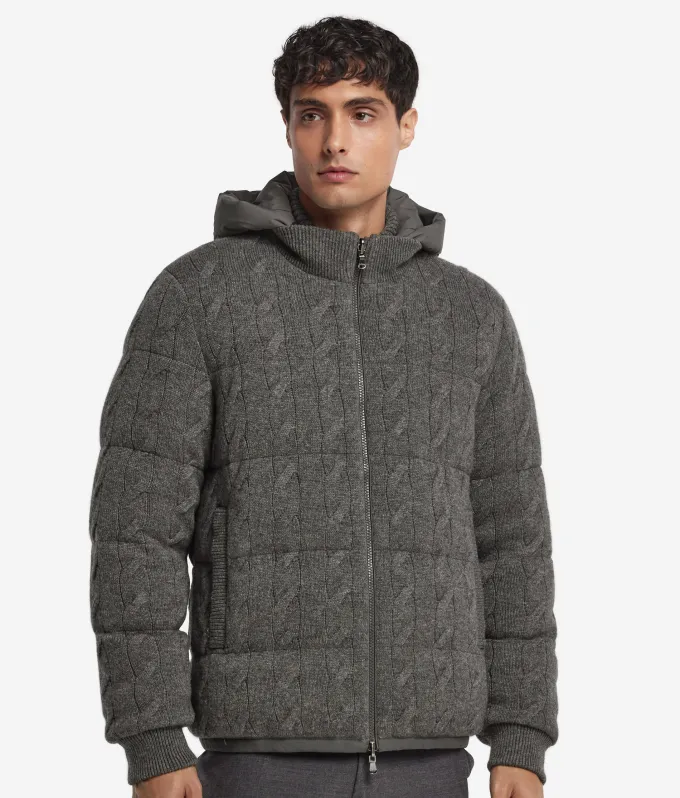 Piumino reversibile con trecce in Cashmere Ultrasoft