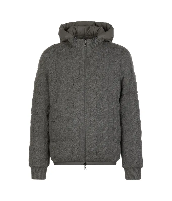 Piumino reversibile con trecce in Cashmere Ultrasoft