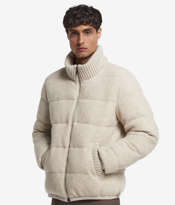 Piumino reversibile in cashmere