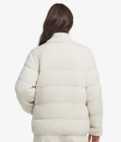 Piumino reversibile in cashmere tricot lamé