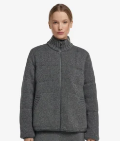 Piumino reversibile in cashmere tricot lamé