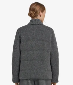 Piumino reversibile in cashmere tricot lamé