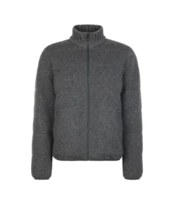 Piumino reversibile in cashmere tricot lamé