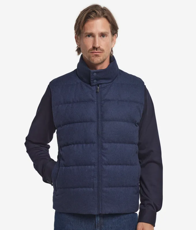 Piumino smanicato in cashmere e seta