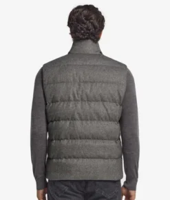 Piumino smanicato in cashmere e seta