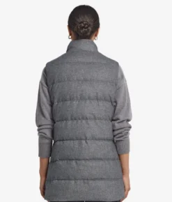 Piumino smanicato in seta e cashmere