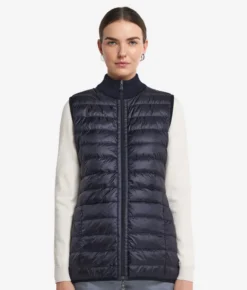 Piumino smanicato reversibile con cashmere