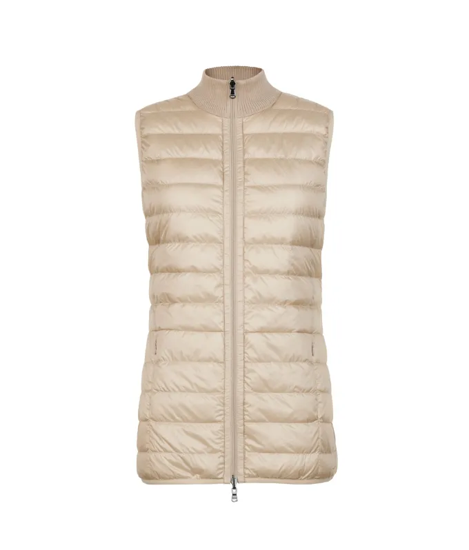 Piumino smanicato reversibile con cashmere