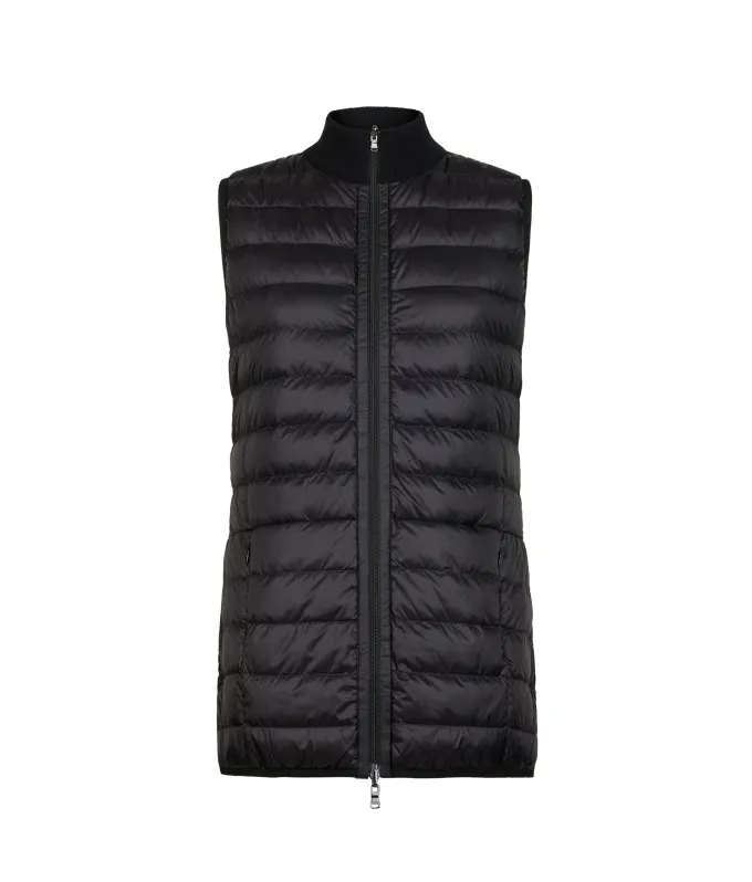 Piumino smanicato reversibile con cashmere
