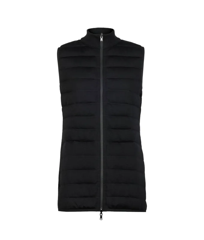Piumino smanicato reversibile con cashmere