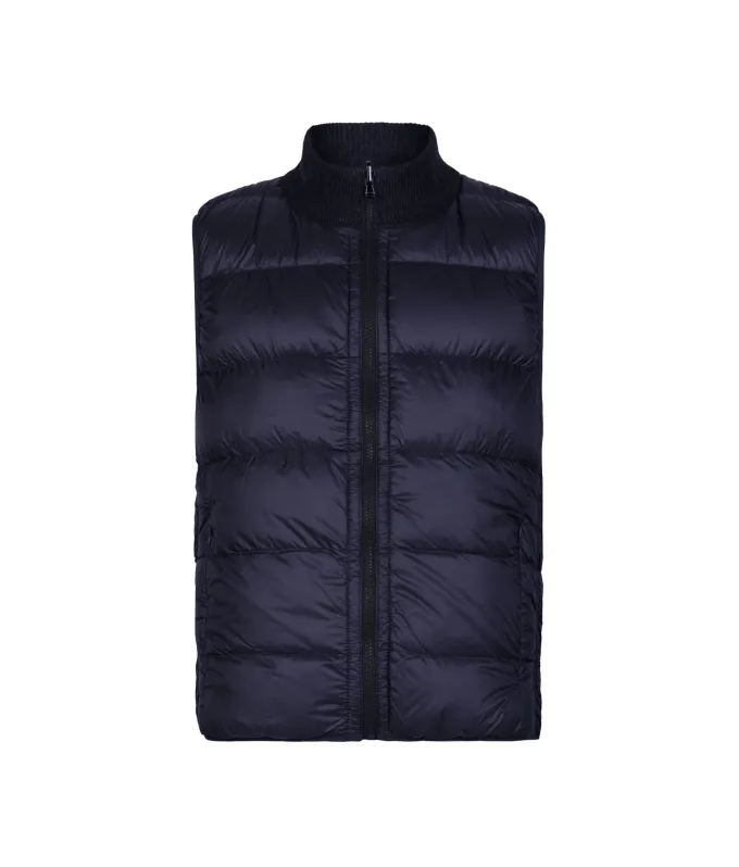 Piumino smanicato reversibile con trecce in Cashmere Ultrasoft