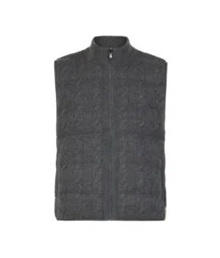 Piumino smanicato reversibile con trecce in Cashmere Ultrasoft