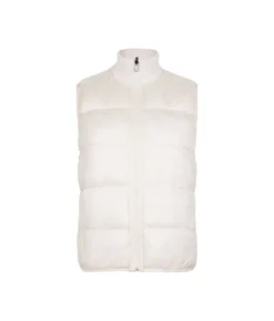 Piumino smanicato reversibile con trecce in cashmere