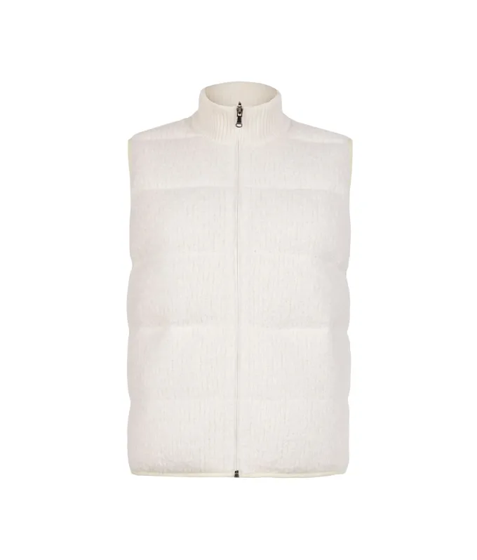 Piumino smanicato reversibile in bouclé