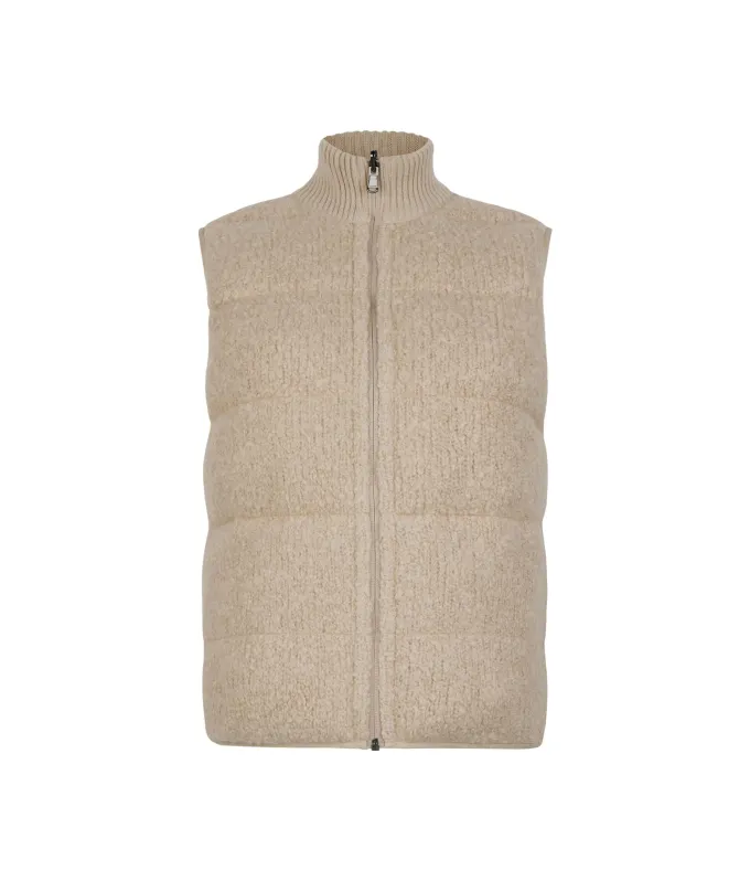 Piumino smanicato reversibile in bouclé