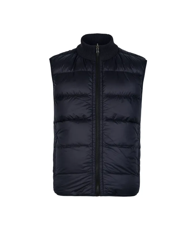 Piumino smanicato reversibile in cashmere