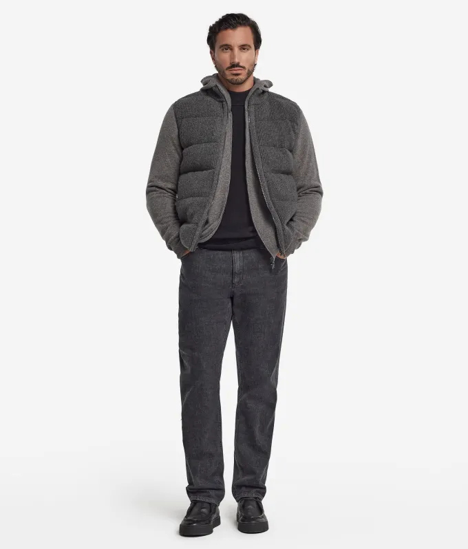 Piumino smanicato reversibile in cashmere