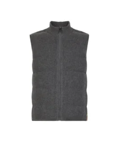 Piumino smanicato reversibile in cashmere