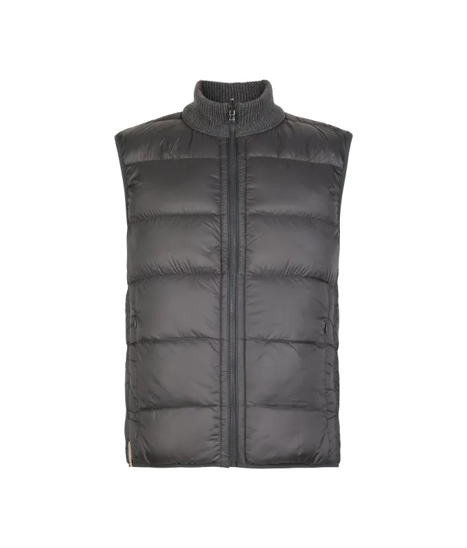 Piumino smanicato reversibile in cashmere
