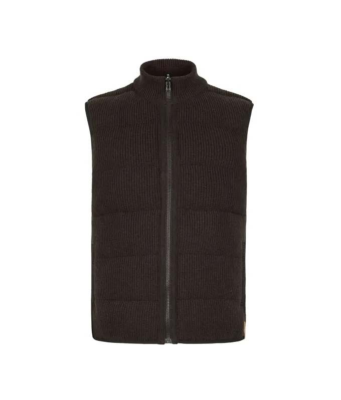 Piumino smanicato reversibile in cashmere