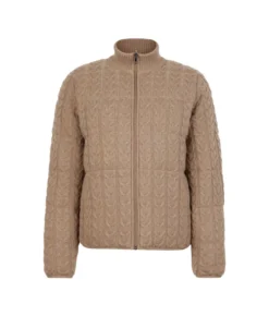 Piumino trecce reversibile in cashmere e tessuto tecnico