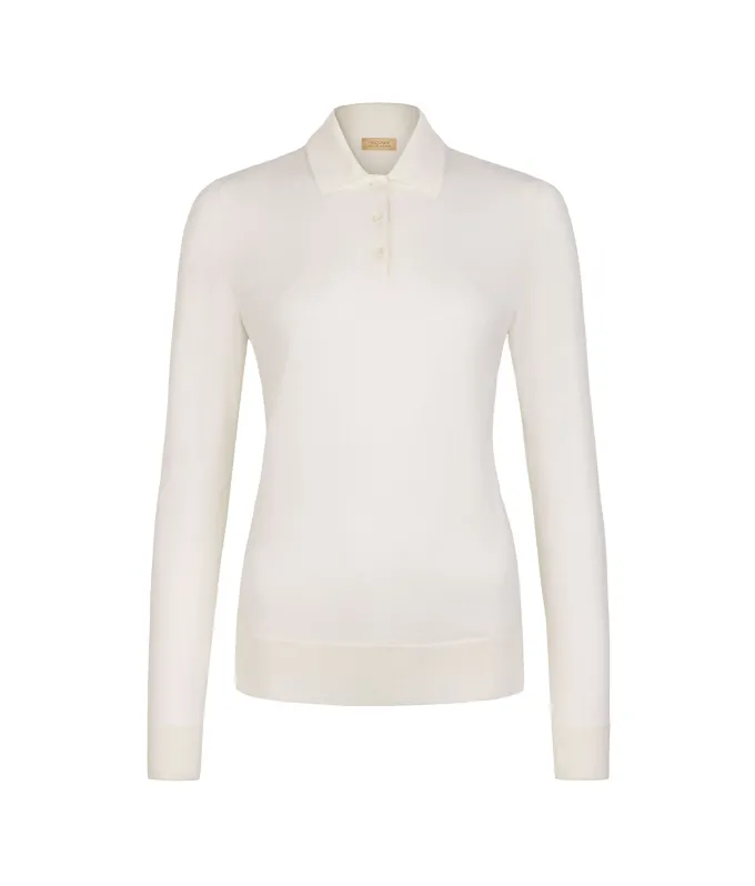 Polo a manica lunga in Cashmere Ultrafine