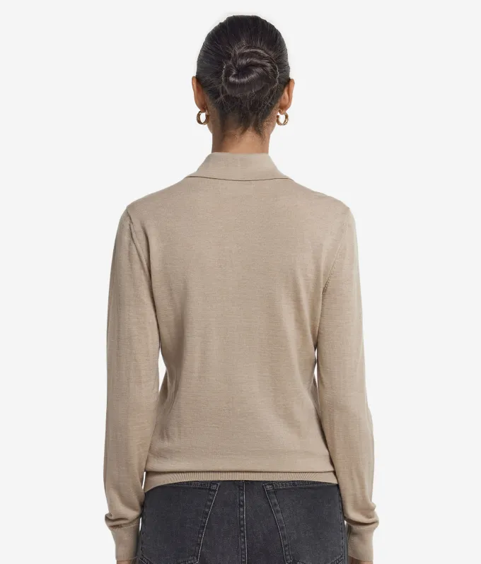 Polo a manica lunga in Cashmere Ultrafine
