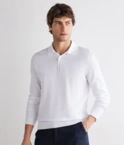 Polo a manica lunga in cotone