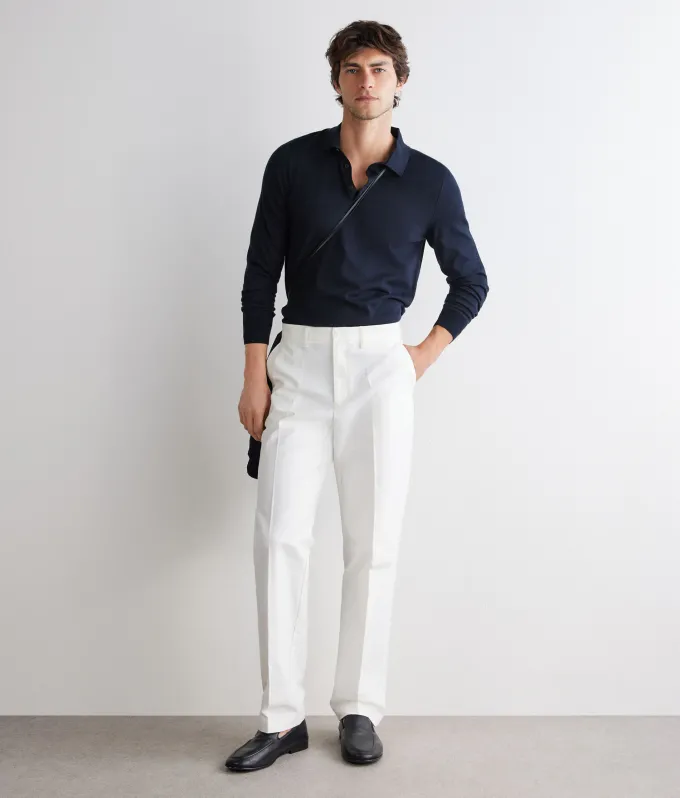 Polo a manica lunga in cotone