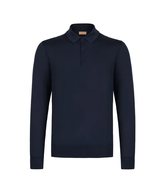 Polo a manica lunga in cotone