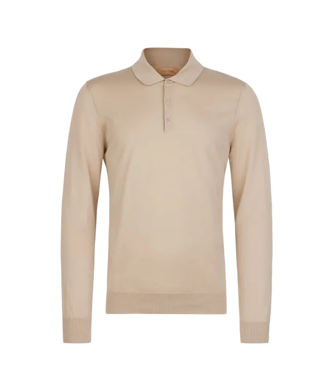 Polo a manica lunga in cotone
